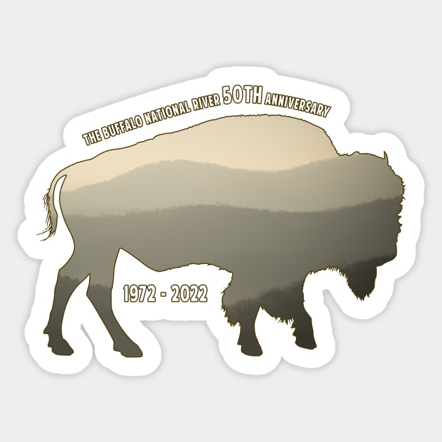 The Buffalo National River 50th Anniversary Design Sticker by Arkansas Shop